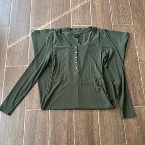 Army Green Ribbed Dress